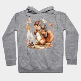 Watercolor Adventure Squirrel #11 Hoodie